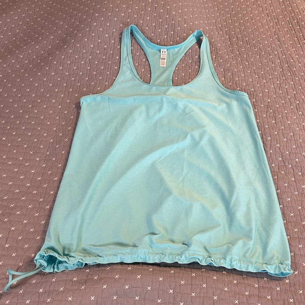 Under Armour Women’s Aqua HeatGear Tank with Drawstring Bottom Size M